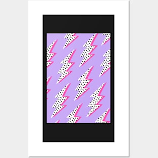 Purple Lightning Bolt print Posters and Art